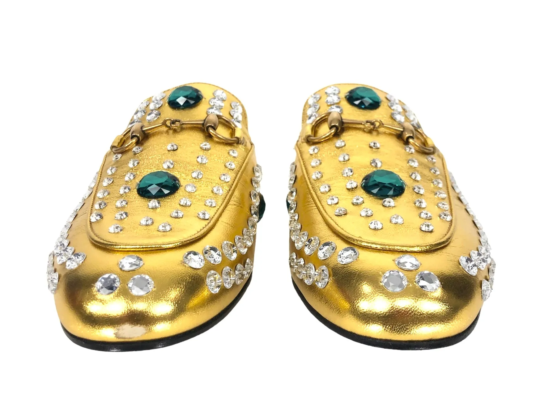 Princetown Metallic Crystal Slippers | Size US 7.5 - IT 37.5