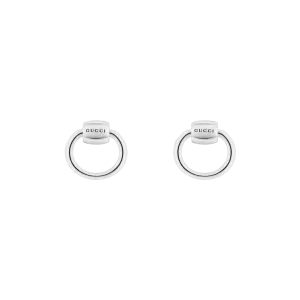 Sterling Silver Horsebit Small Hoop Earrings