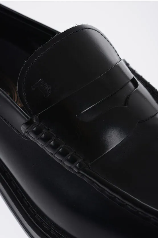 Tod's Brushed Leather Penny Loafers