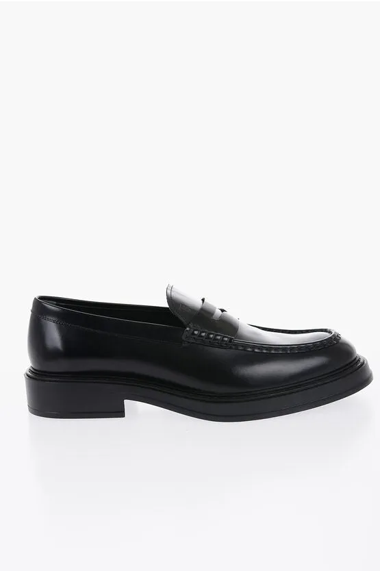Tod's Brushed Leather Penny Loafers