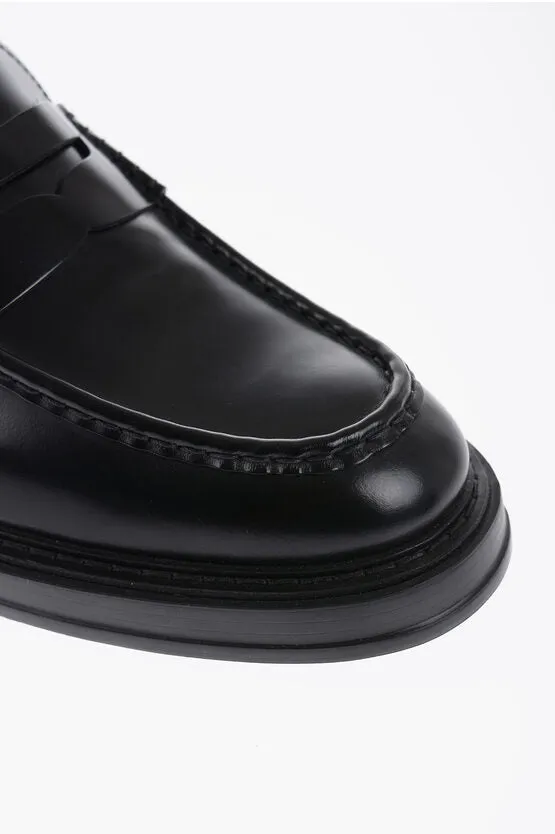 Tod's Brushed Leather Penny Loafers