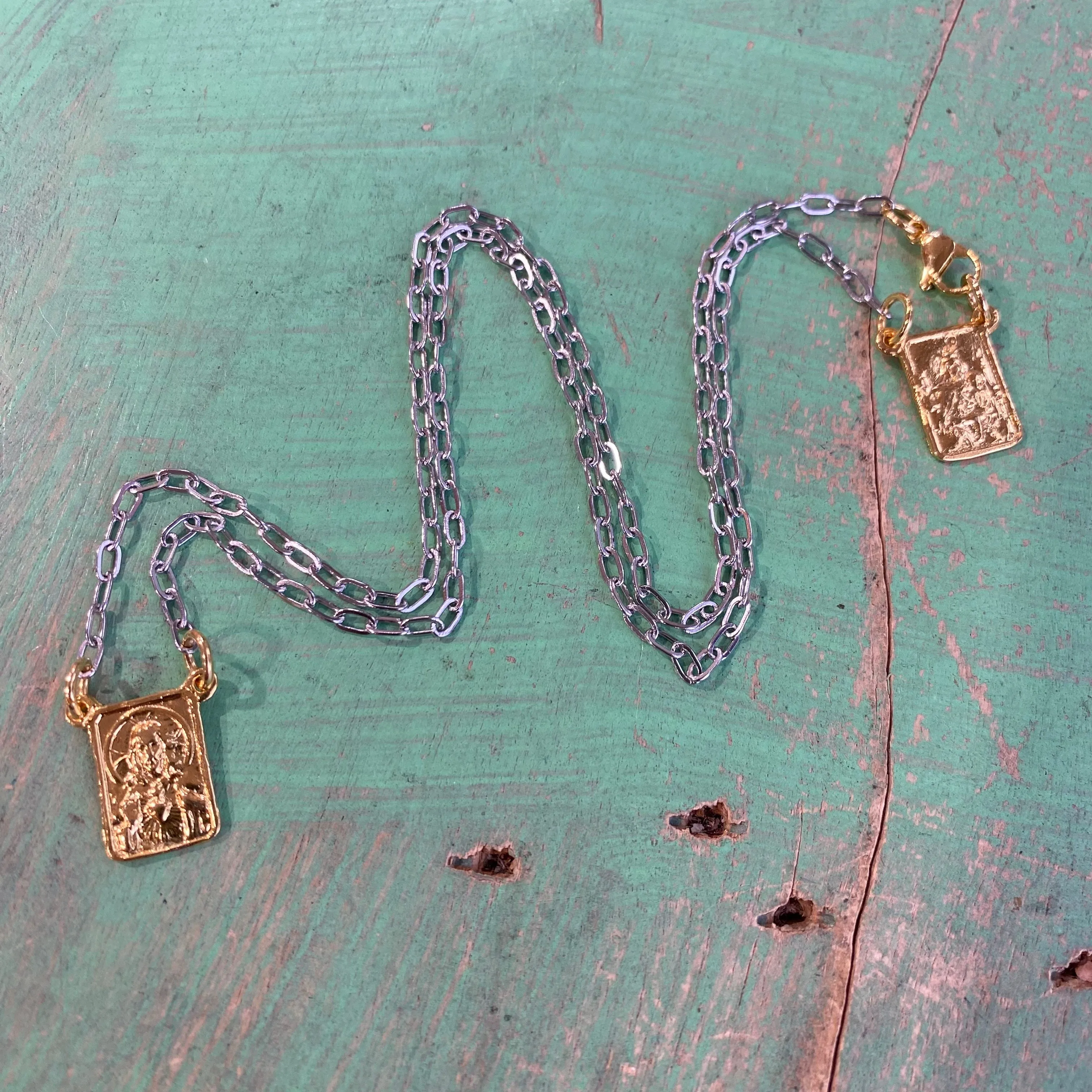 Two-Tone Scapular Necklace