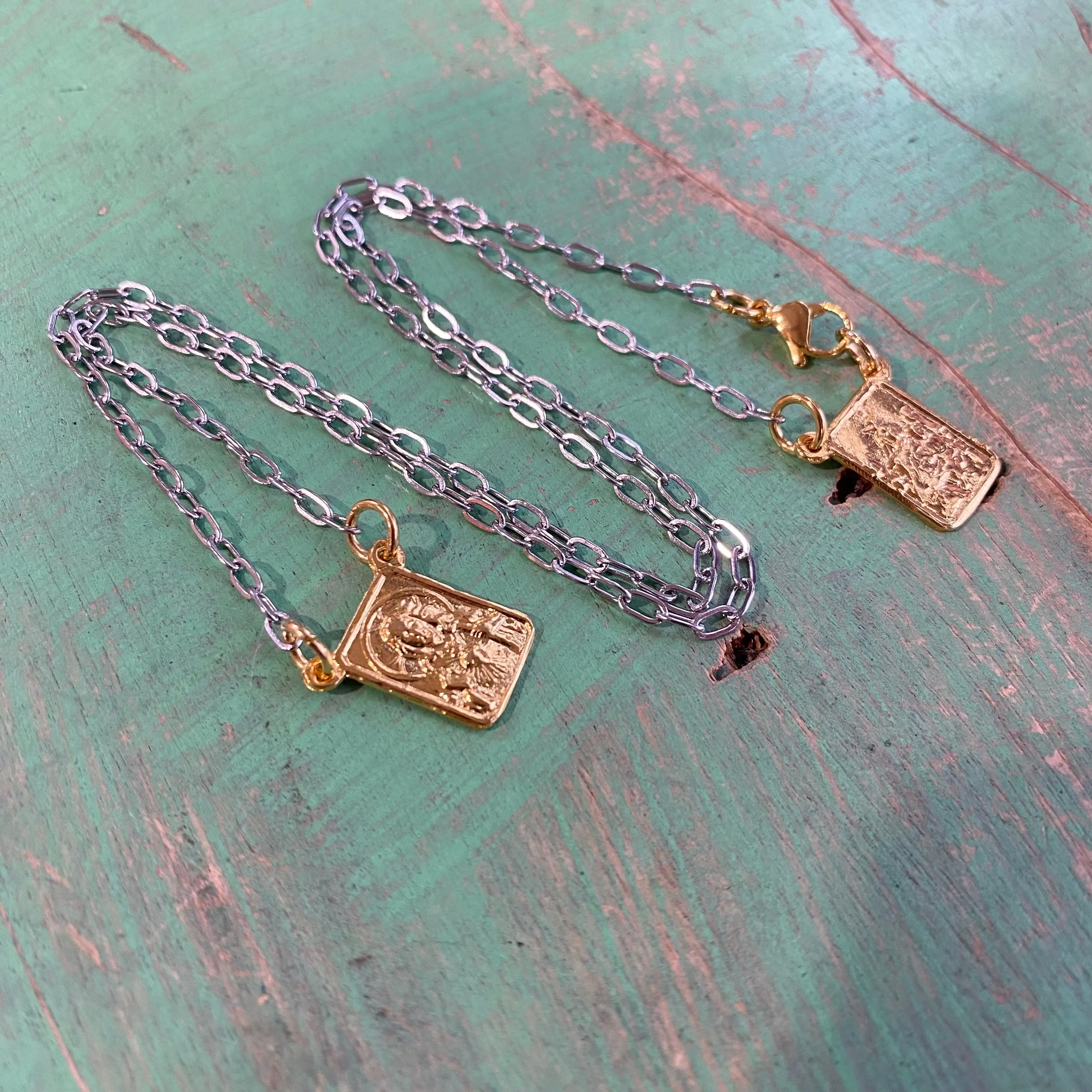 Two-Tone Scapular Necklace