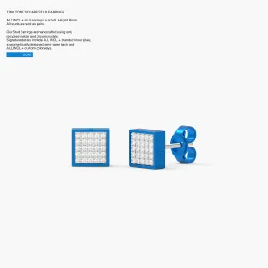Two-Tone Square Studs in Duke