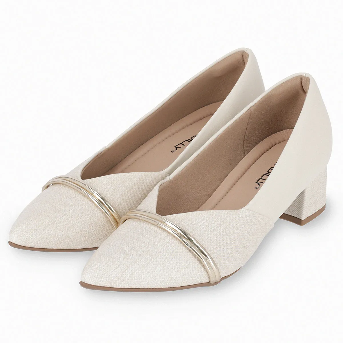 White & Natural Ladies Pumps (739.033)
