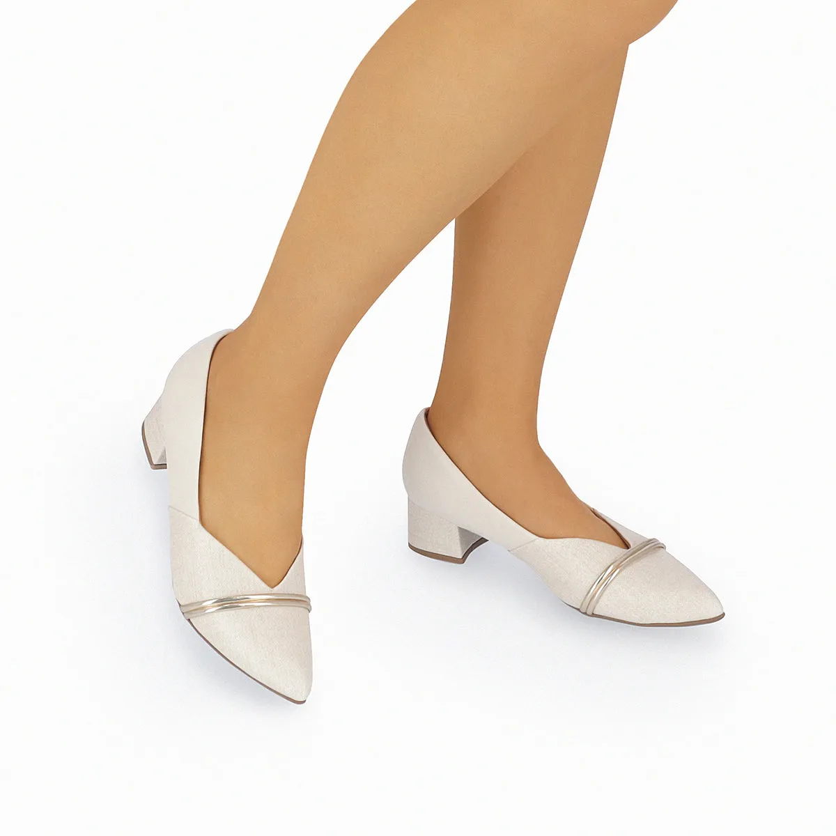 White & Natural Ladies Pumps (739.033)